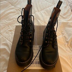 Dr martens Jaden platform Black Leather Lace-Up Boots